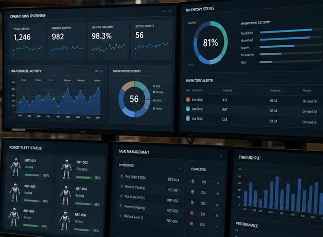 Wall of monitoring dashboards